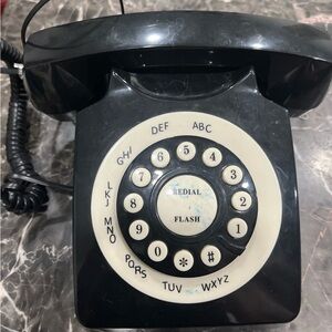 Vintage Black Rotary Dial Telephone